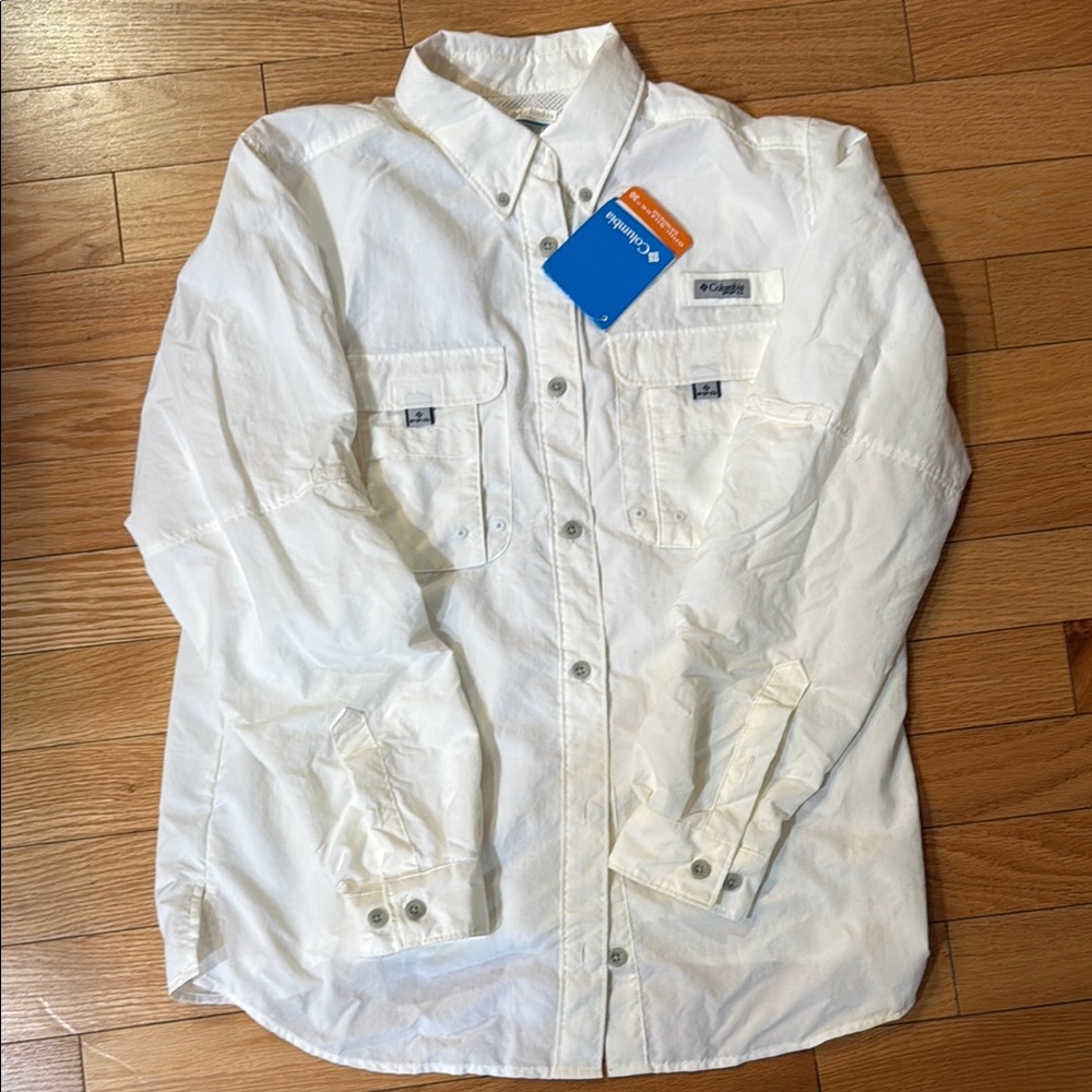 Columbia PFG Omni Shade SF 30. White Button-Up Shirt NWT